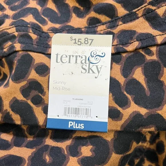 2 Pants Terra & Sky Women's High Rise Fitted Leggings & Skinny Mid-Rise JEGGING - Picture 2 of 8